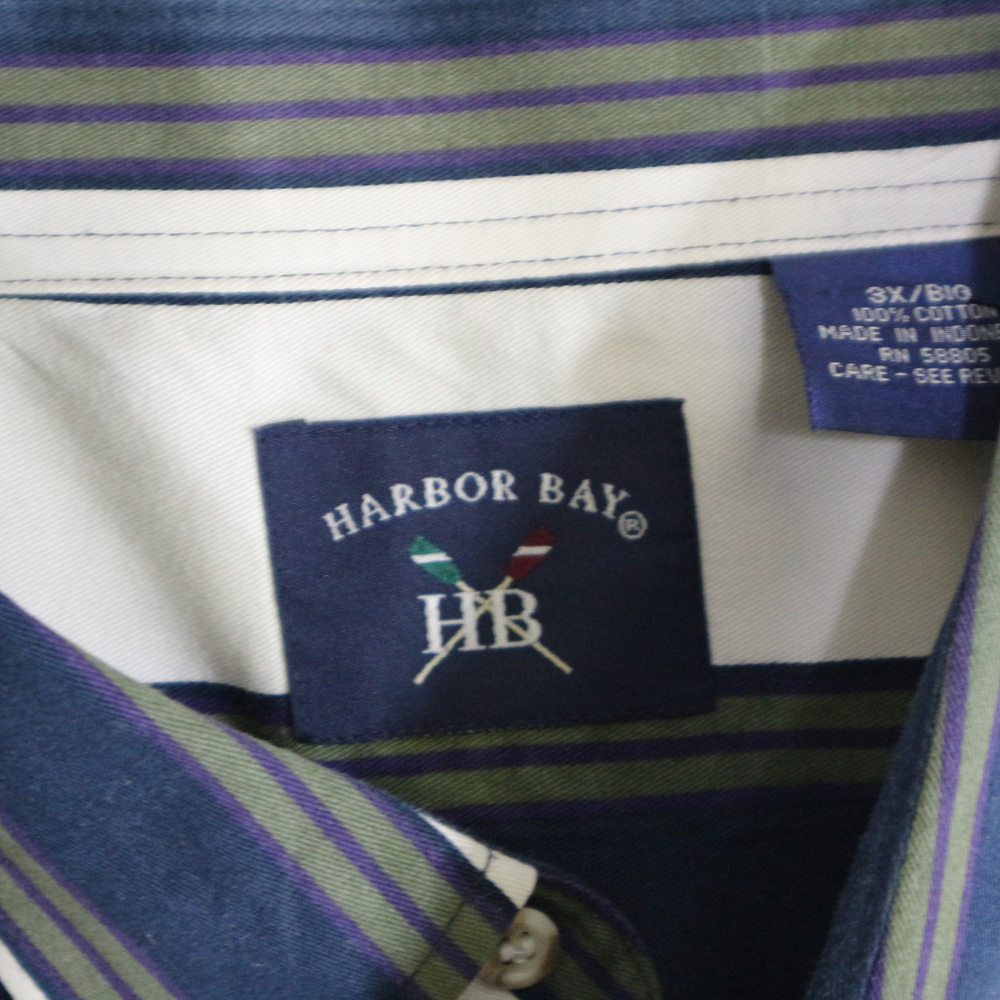 Like New HARBOR BAY Striped Short Sleeve Shirt Sz 3XL Men - Picture 5 of 7